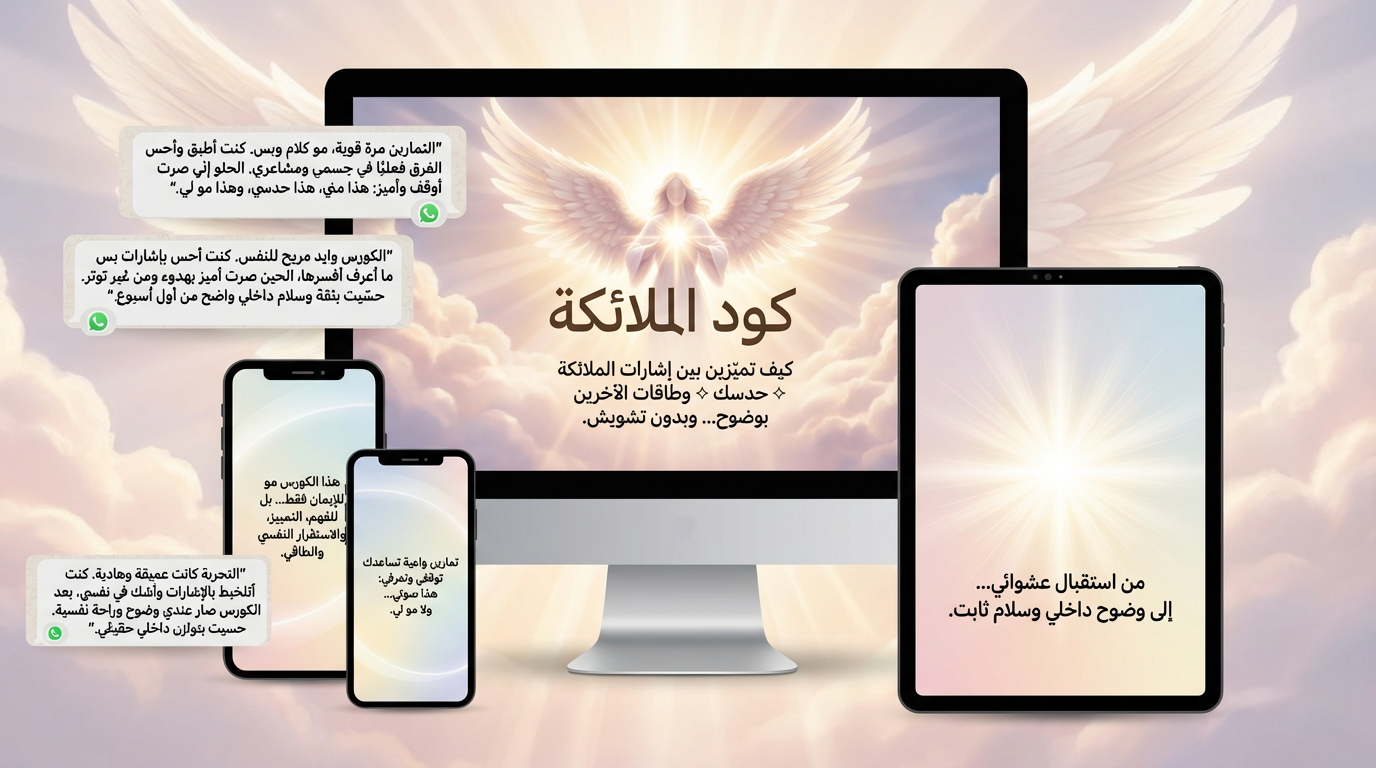 كود الملائكة: كيف تميزين بين إشارات الملائكة وحدسك وطاقات الآخرين بسهولة